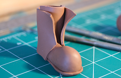 Boot sculpt for mould making for a stop motion puppet