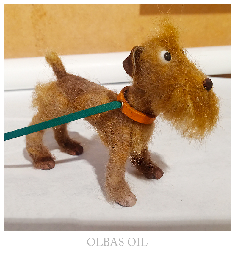 Stop motion dog puppet on workbench